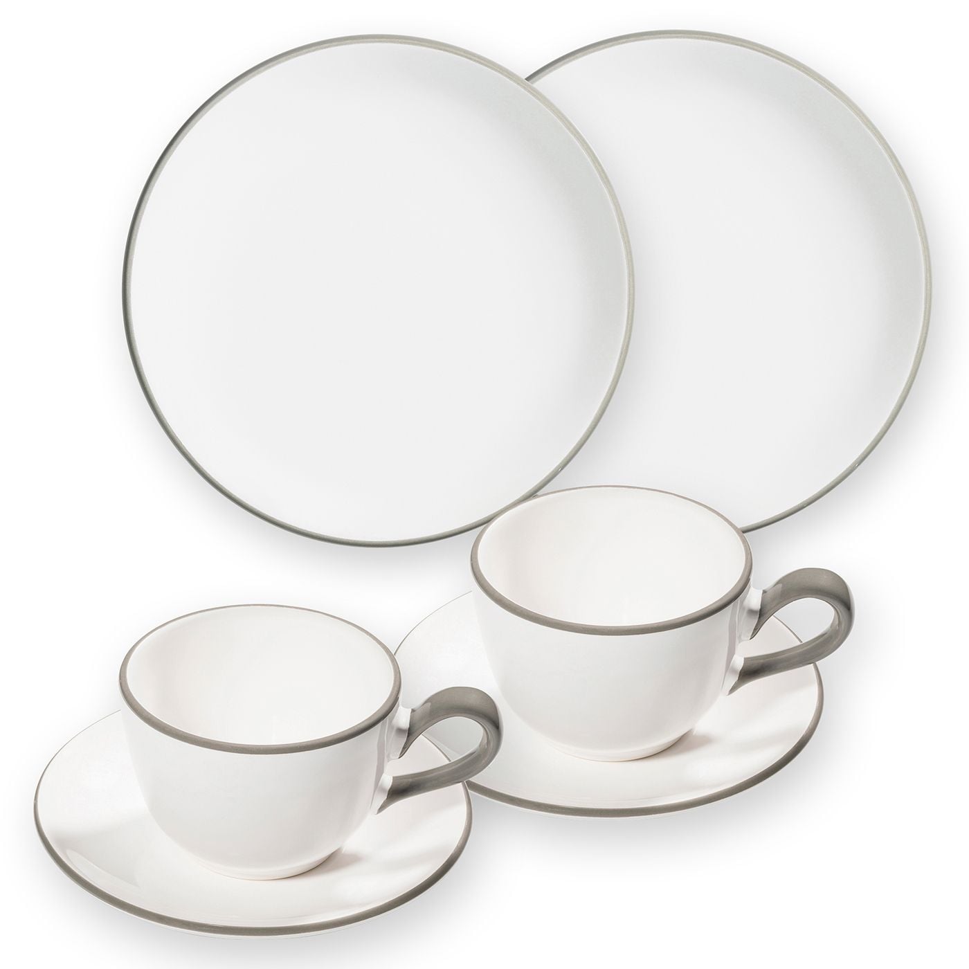 Gmundner Keramik Grauer Rand, Frühstück für 2 Cup