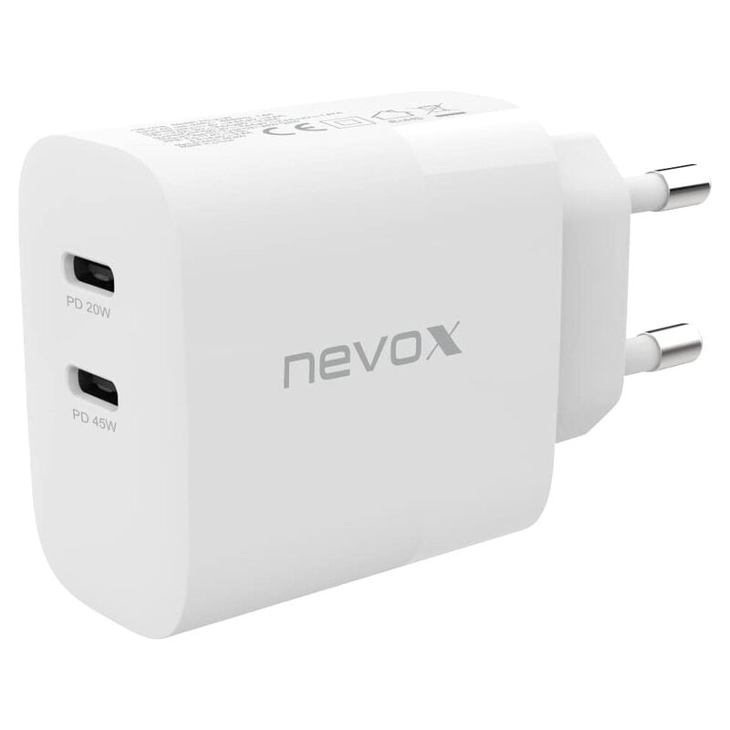 Nevox Netzteil Dual USB-C 45W, ws (weiß)