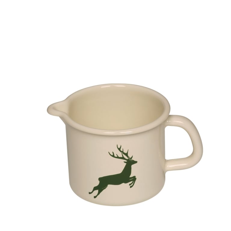 Riess Schnabeltopf Ø10cm 3/4L Hirsch Grün Emaille