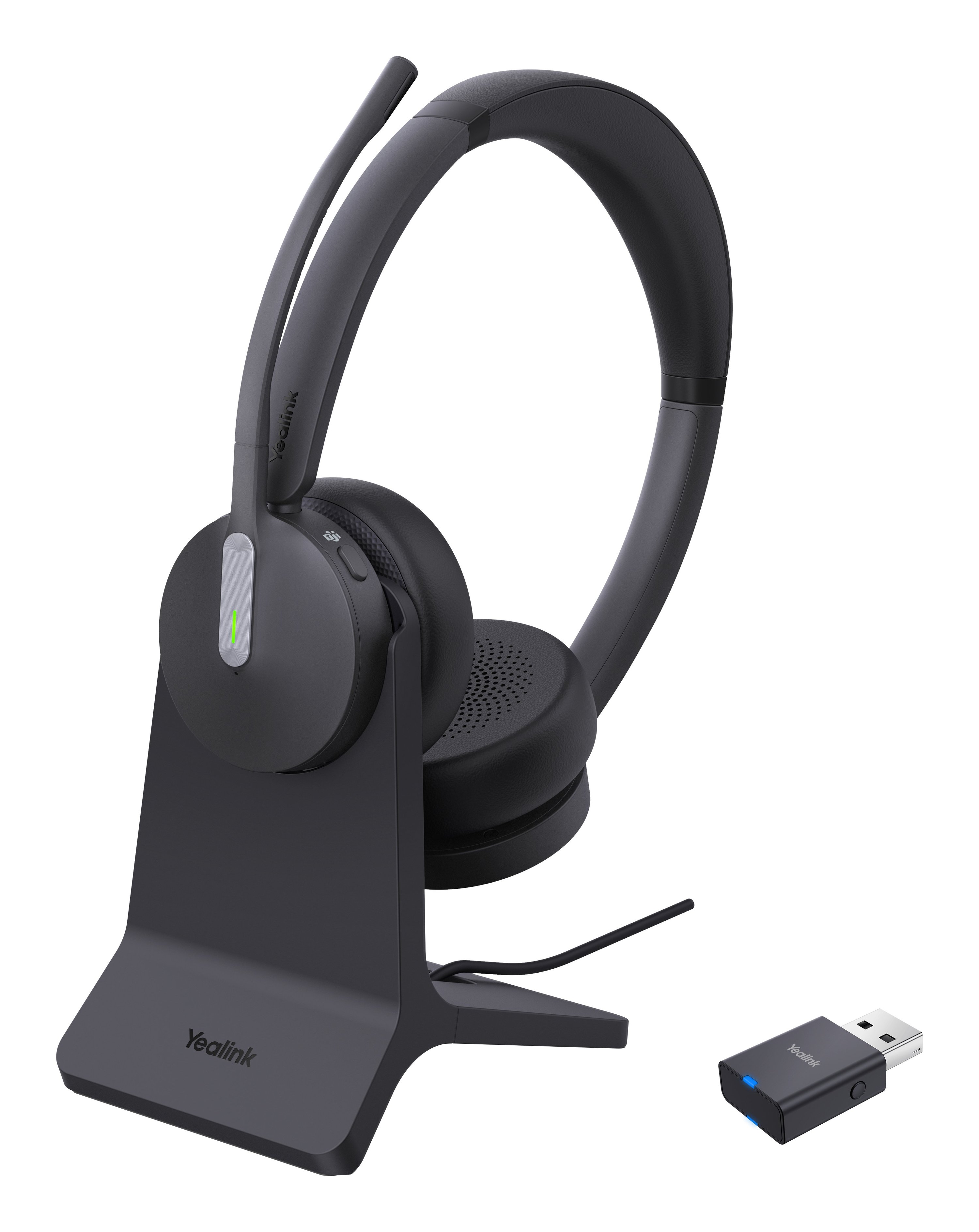 Yealink WH64 Hybird Dual mit Ladestation Teams Headset, Kabellos, 20 - 20000 Hz, Büro/Callcenter, 151 g, Kopfhörer, Schwarz