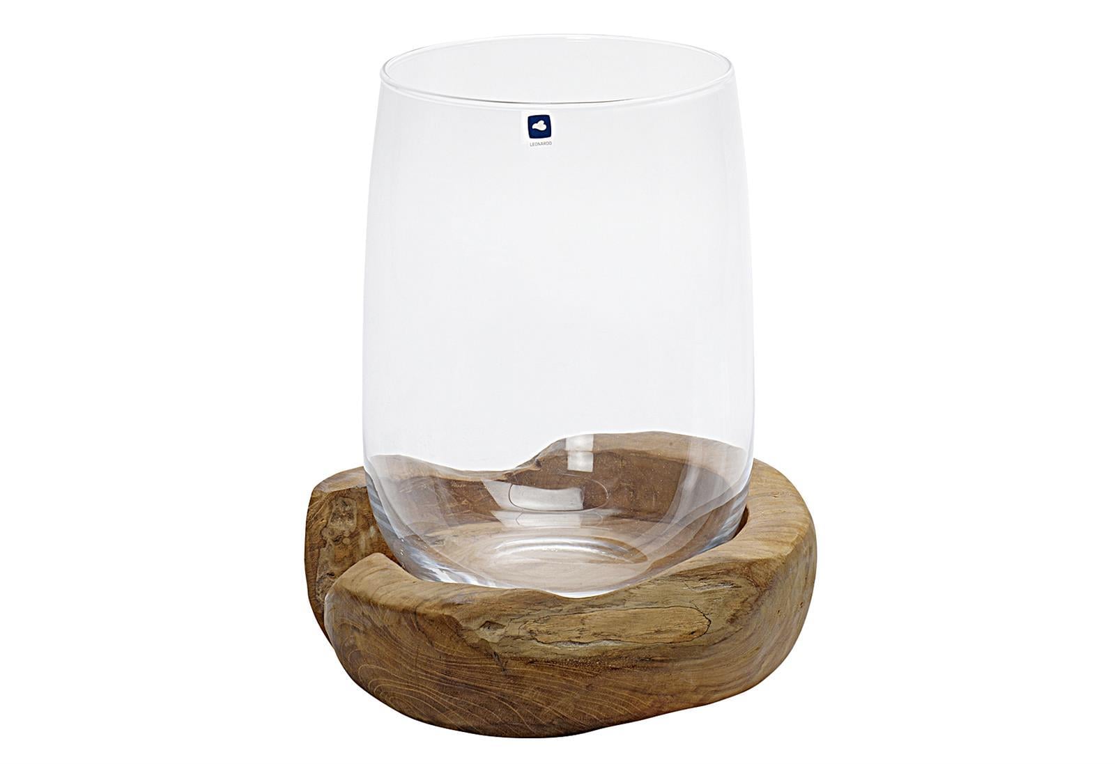 Leonardo Windlicht 27 mit Teaksockel