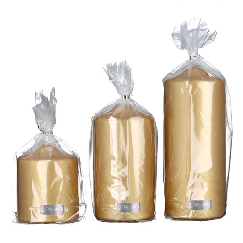 GILDE 100% Paraffinwachs Stumpenkerze,goldfarben VE 6