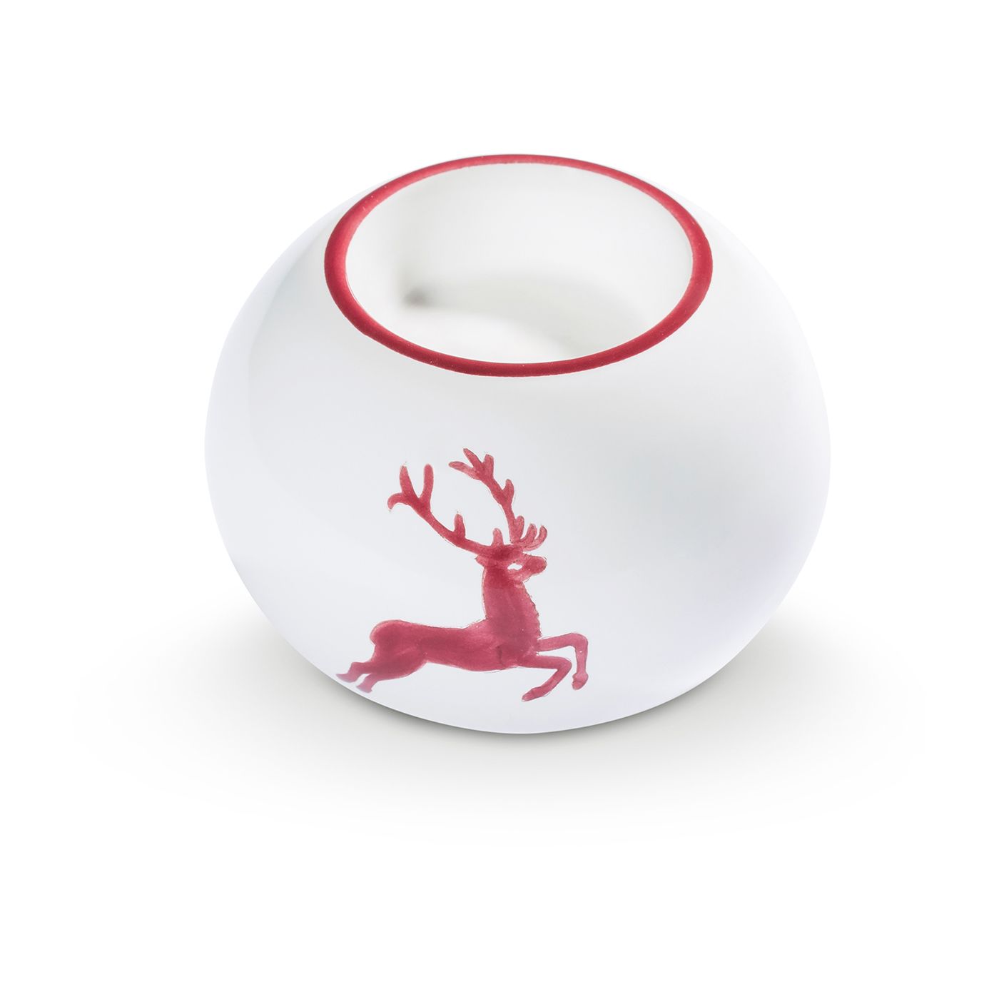 Gmundner Keramik Bordeauxr. Hirsch, Kugelleuchter