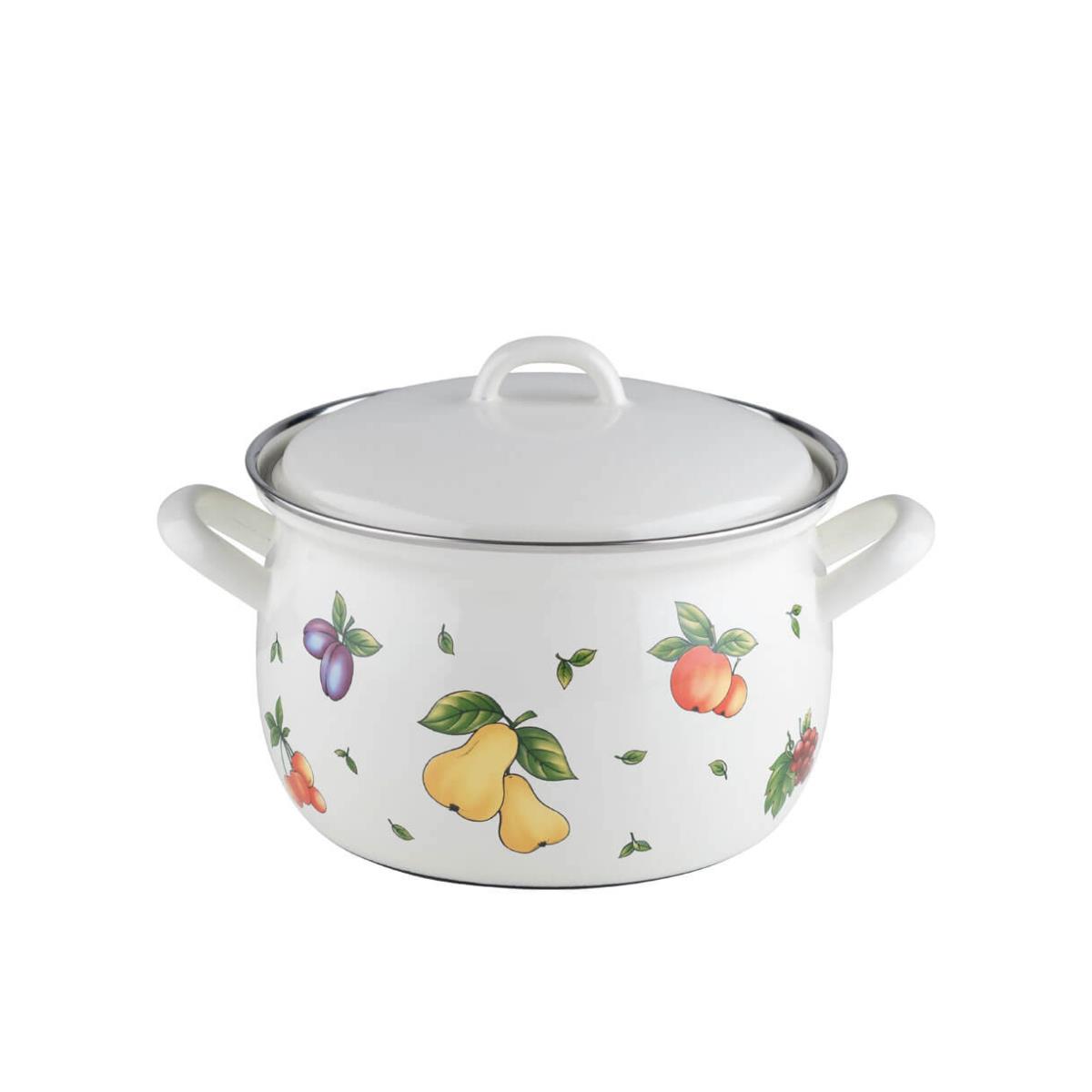 Riess Fleischtopf mit Deckel Ø16cm 1,5 Liter Emaille Country Fruit Garden