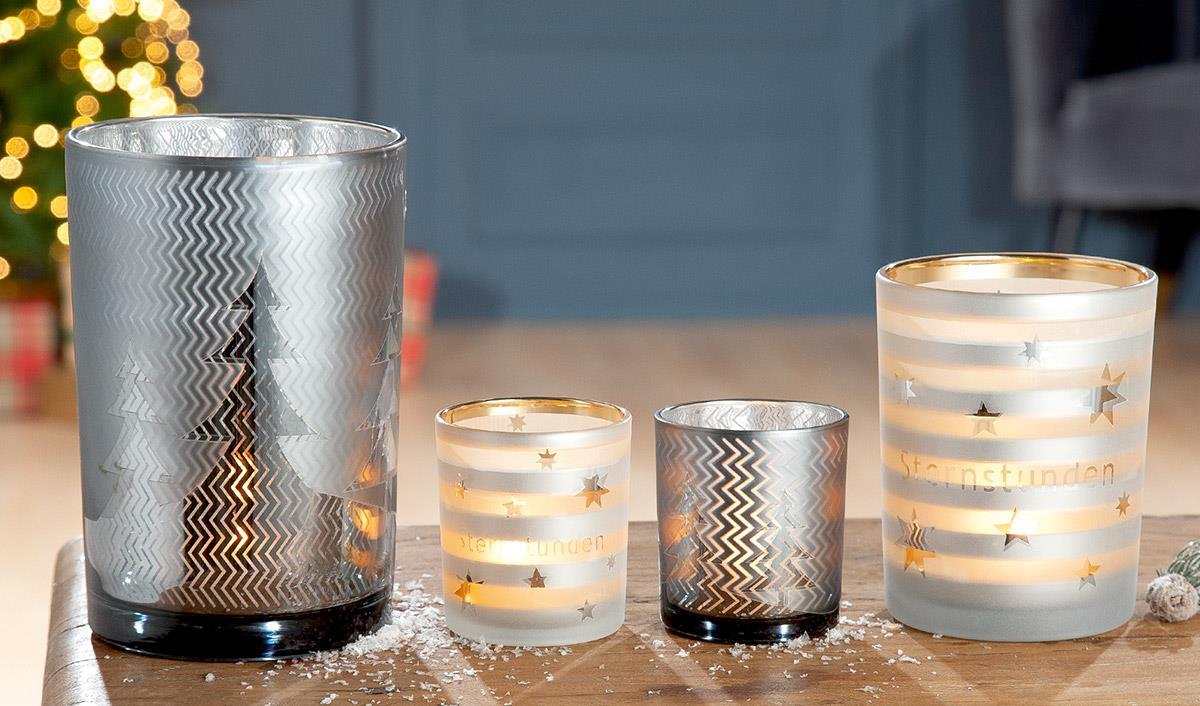 Gilde Glas Windlicht Sternstunden