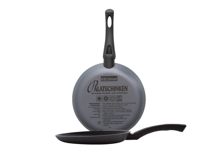 Kelomat Palatschinkenpfanne Ø25 cm Edelstahl Antihaftbeschichtung violett/grau
