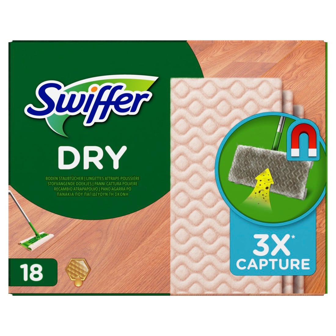 Swiffer Trocken Wischtücher Nachfüllpackung 18er Holz & Parkett