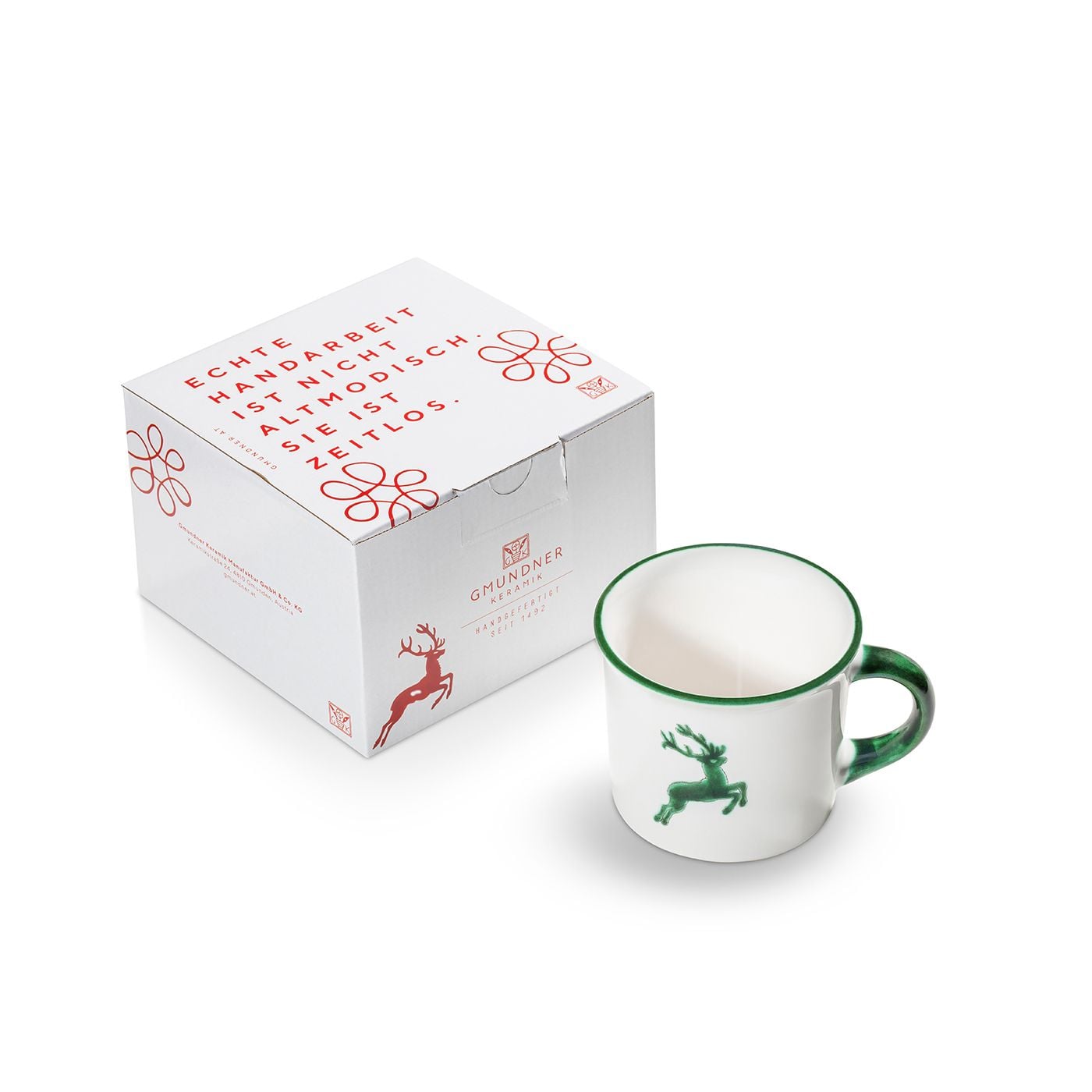 Gmundner Keramik Grüner Hirsch, Kaffeehäferl (0,24 L)