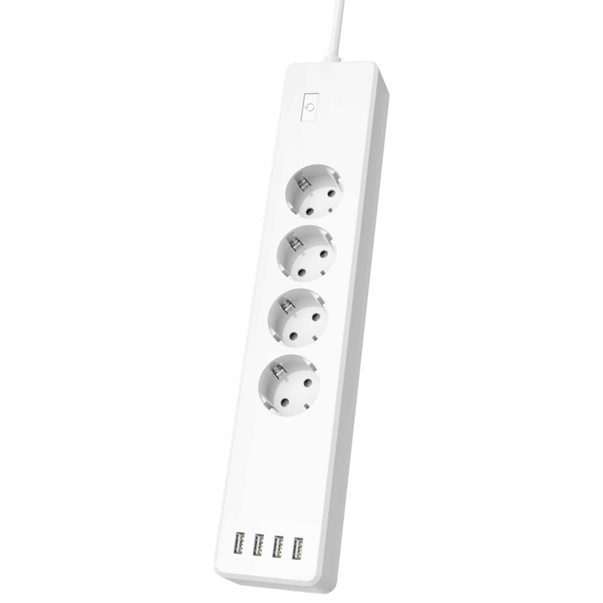 Hama WLAN Socket Strip - Smart Power-Steckdosenleiste - Wechselstrom 220-240 V - 2300 Watt - Wi-Fi - Ausgangsanschlüsse: 4 (4 x USB, 4 x Spannung)