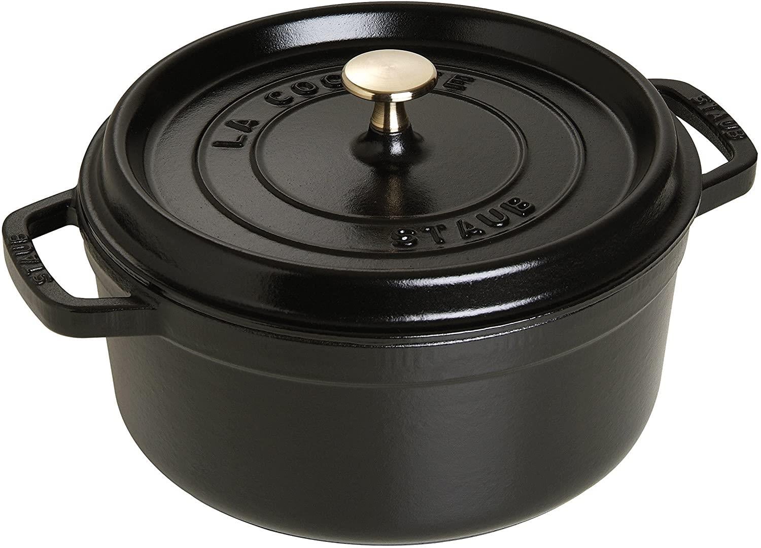 Staub Cocotte, 20 cm  Schwarz  rund  Gusseisen La Cocotte 40509-487-0