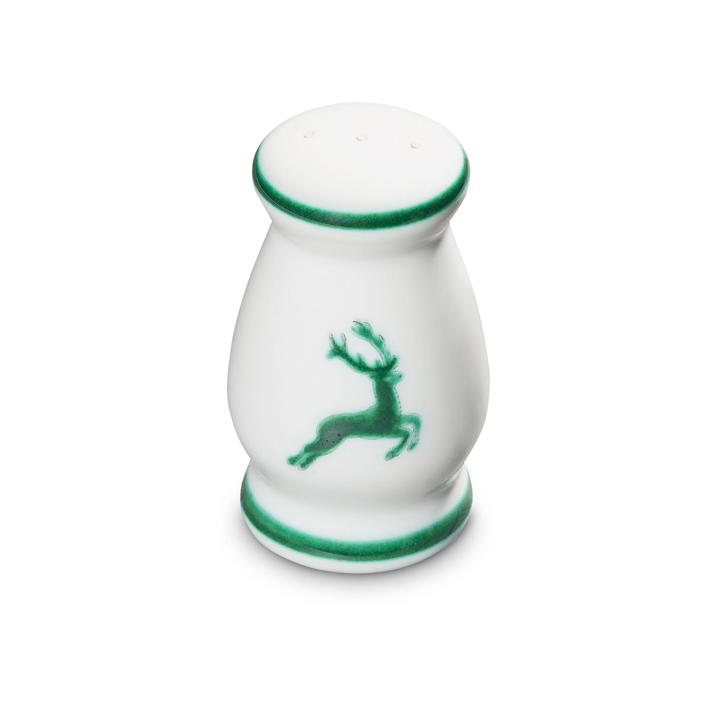 Gmundner Keramik Grüner Hirsch, Pfefferstreuer bauchig