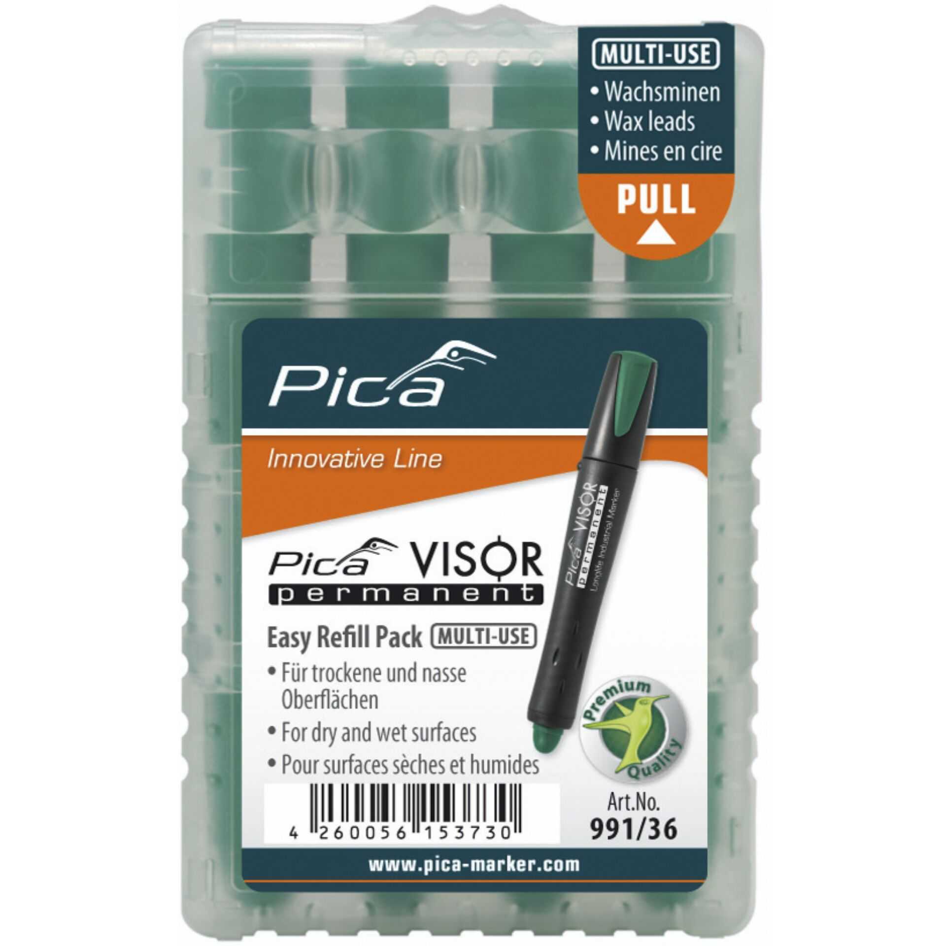 Pica VISOR permanent Ersatzminen -Sets, grün