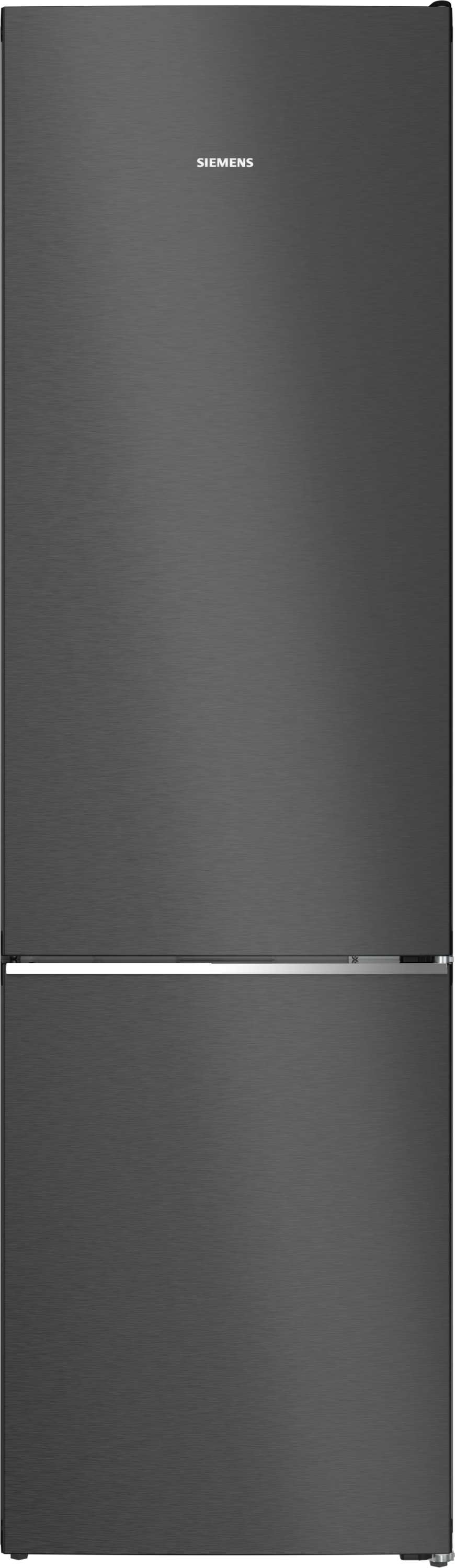 Siemens iQ500, Freistehende Kühl-Gefrier-Kombination mit Gefrierbereich unten, 203 x 60 cm, Gebürsteter schwarzer Stahl AntiFingerprint, Total noFrost, KG39N4X1F