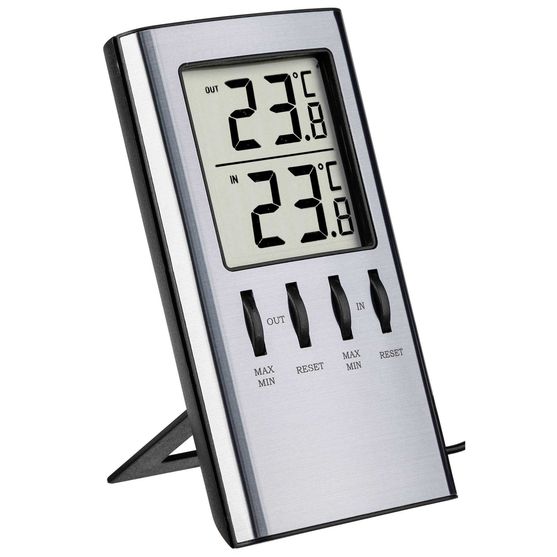 TFA - Thermometer - digital - kabelgebunden - Silber