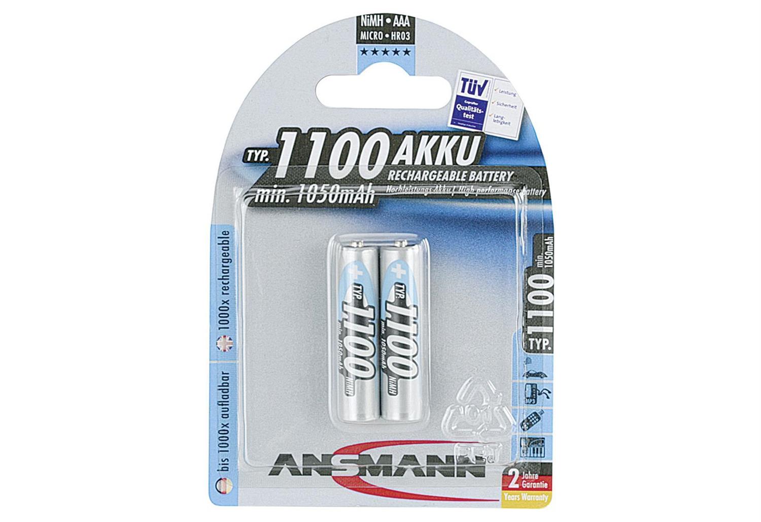 ANSMANN Akku 2 x Micro 1.1 Ah Blister