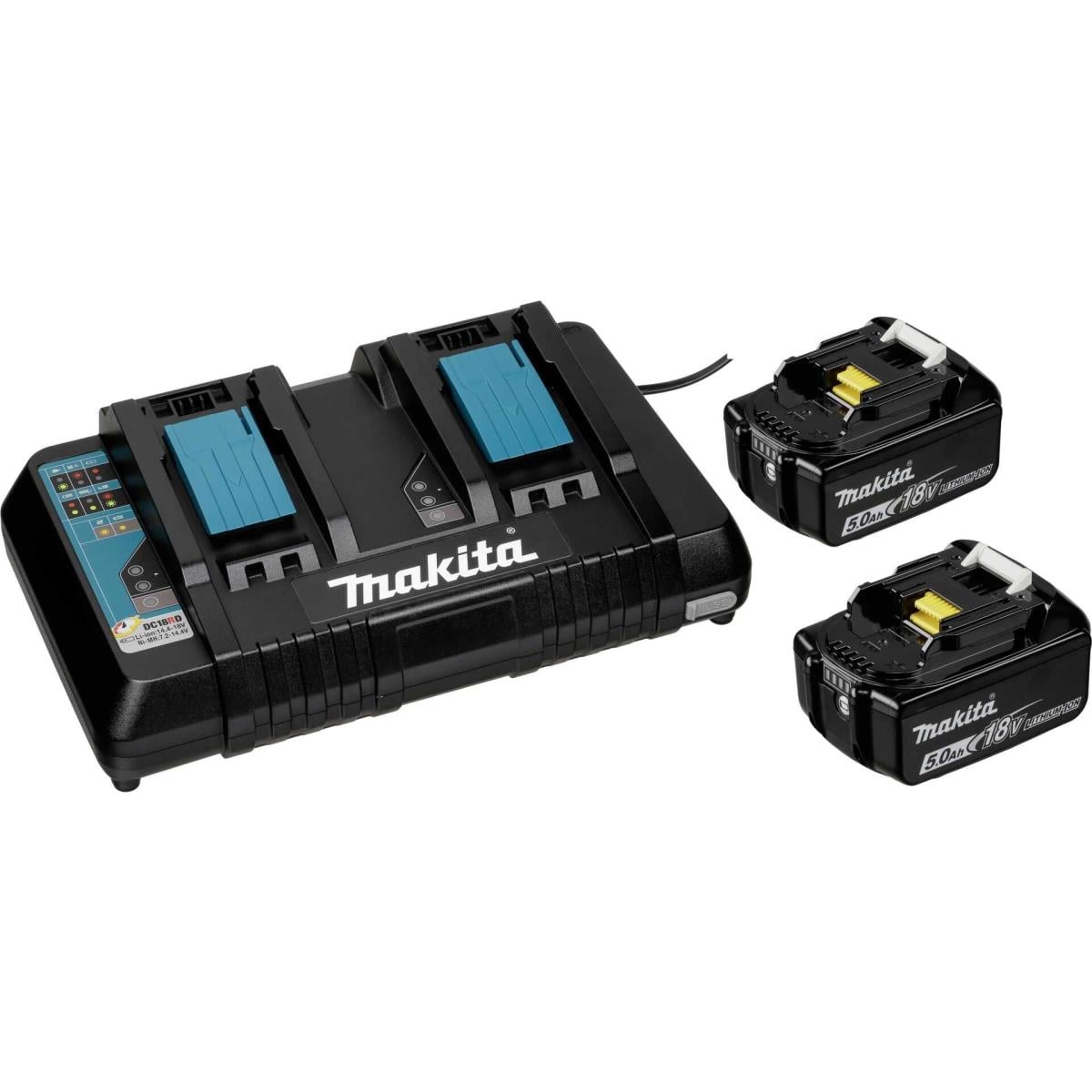 Makita - Batterieladegerät + Batterie 2 x - Li-Ion - 5 mAh - 2 x Batterien laden