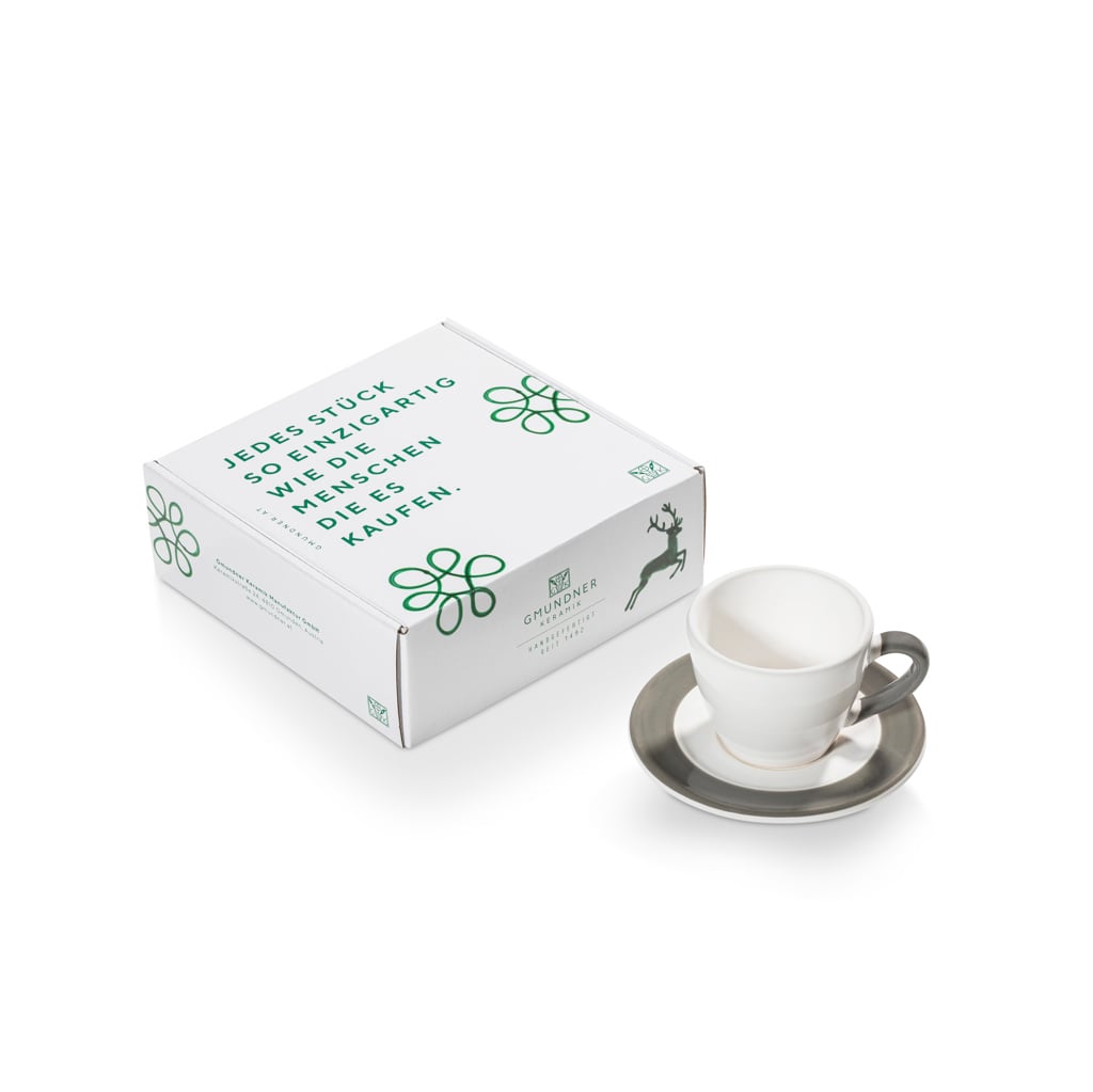 Gmundner Keramik Variation Grau,Espresso f.Dich/2tlg.Geschenkk.