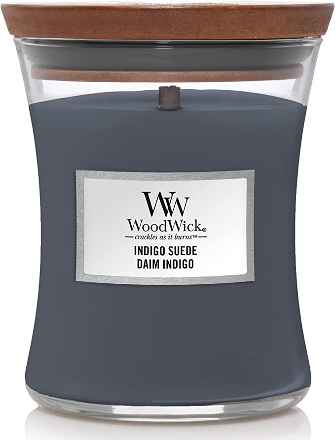 Woodwick  INDIGO SUEDE MEDIUM HOURGLASS 275G