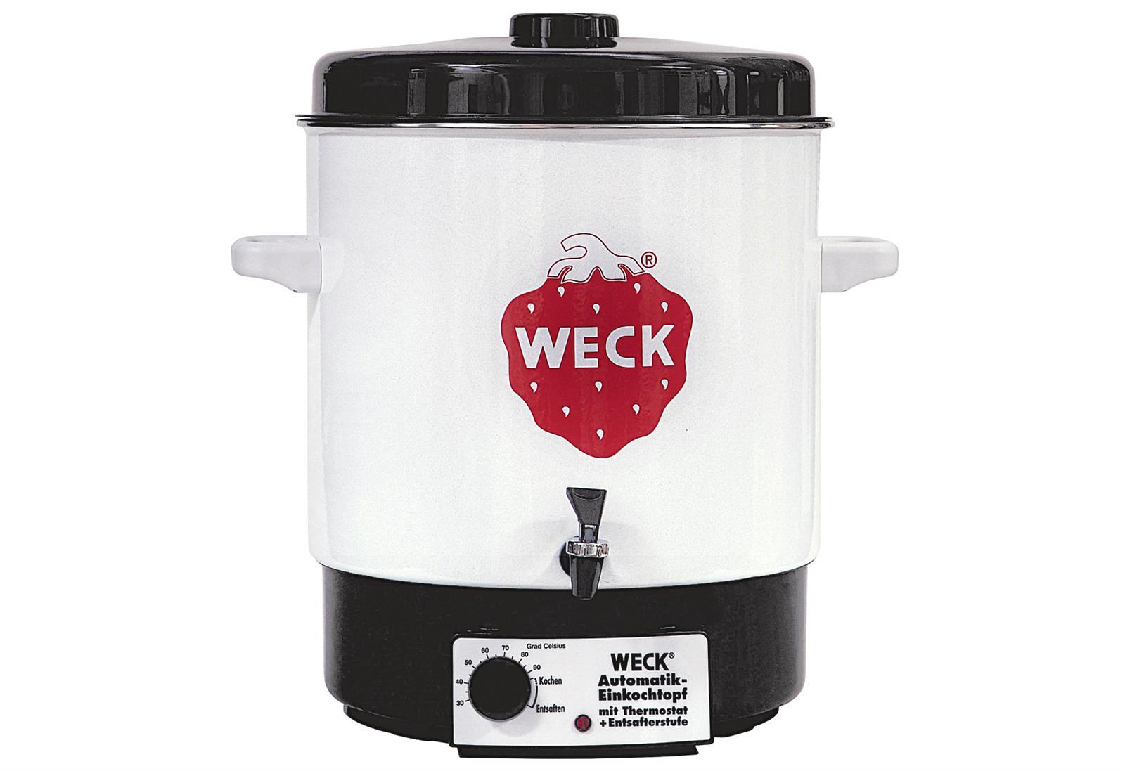 WECK Einkochautomat 29 Liter Ø35cm weiß emailliert ohne Uhr mit Auslaufhahn