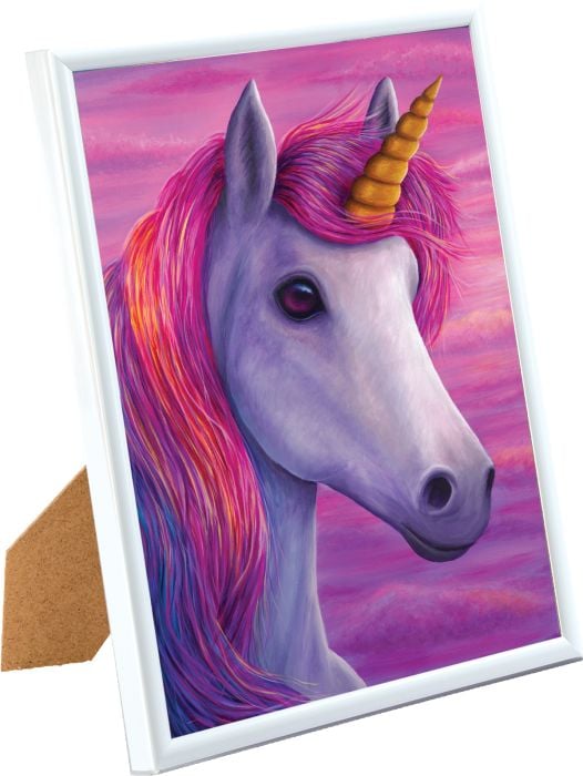 Craft Buddy Crystal Art Gerahmtes Bild Einhorn 21x25 cm CAM-32-WHITE