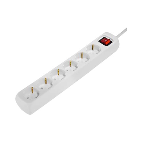 Hama 6-fach Verteiler mit Schalter Steckdosenleiste mit Schuko-Stecker - 1.4m Kabel, 3x1.5mm² Ader-Querschnitt