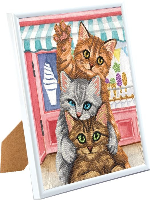 Craft Buddy Crystal Art Gerahmtes Bild Katzen CAM-33-WHITE