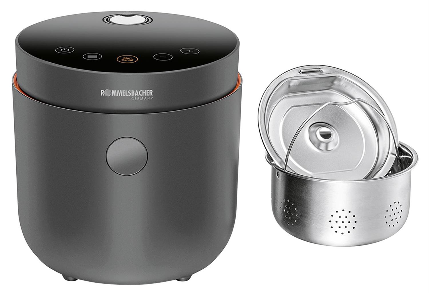 ROMMELSBACHER Reiskocher 500W 2L 4Port. 6Prog. LED Warmhaltef. LowCarb sw MRK 500