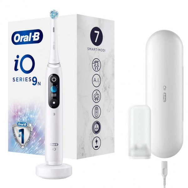 Braun Oral-B iO Series 9N, Elektrische Zahnbürste weiß, White Alabaster