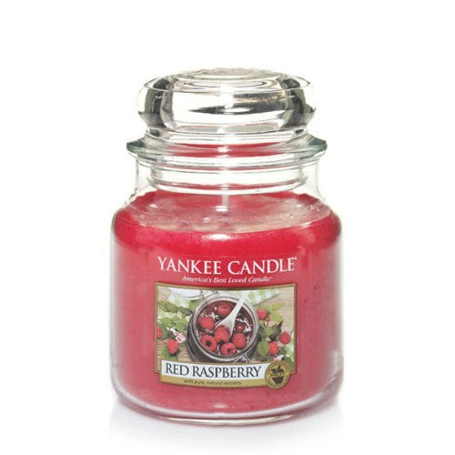 Yankee Candle Duftkerze im Glas Medium – Rot Raspberry Yankee Candle