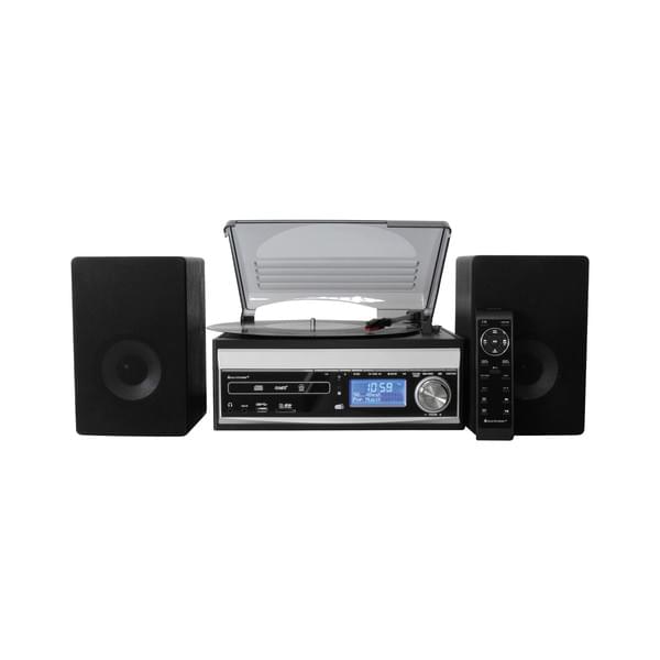 Soundmaster MCD1820SW Kompakt-Anlage mit Plattenspieler, CD, UKW/DAB+ Radio, Kassettendeck, USB & SD