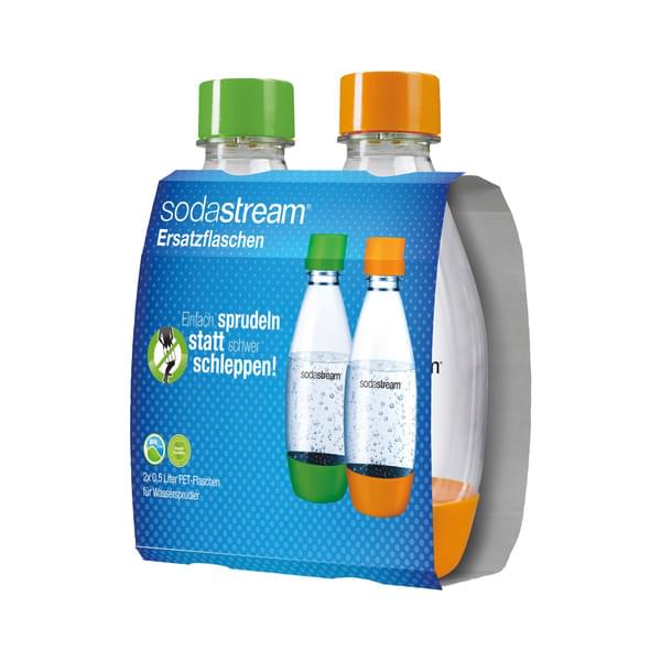 SodaStream PET-Tropfenform 0,5 Liter 2er Pack für alle Modelle außer Crystal & Penguin